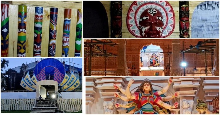 উমার আরাধনায় থিমে আদিবাসী ভাবনা, পিছিয়ে পড়া শ্রেণিকে প্রাধান্য  দিনহাটা স্বাধীন ক্লাবে