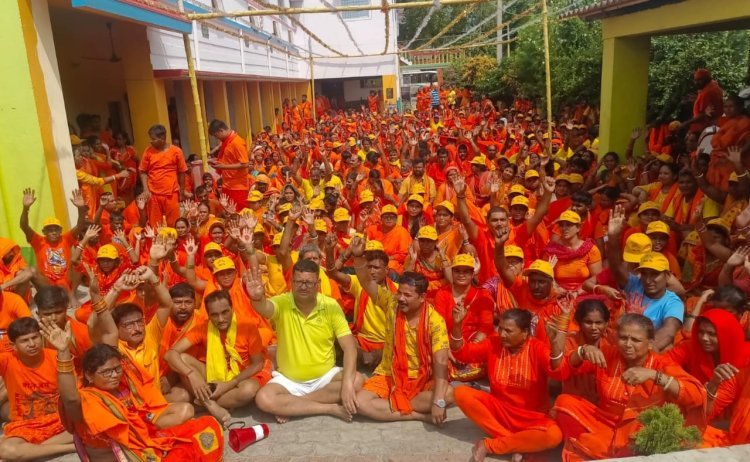 बाबा बैधनाथ सेवा संघ का जत्था सकुशल पहुंचा असरगंज। 