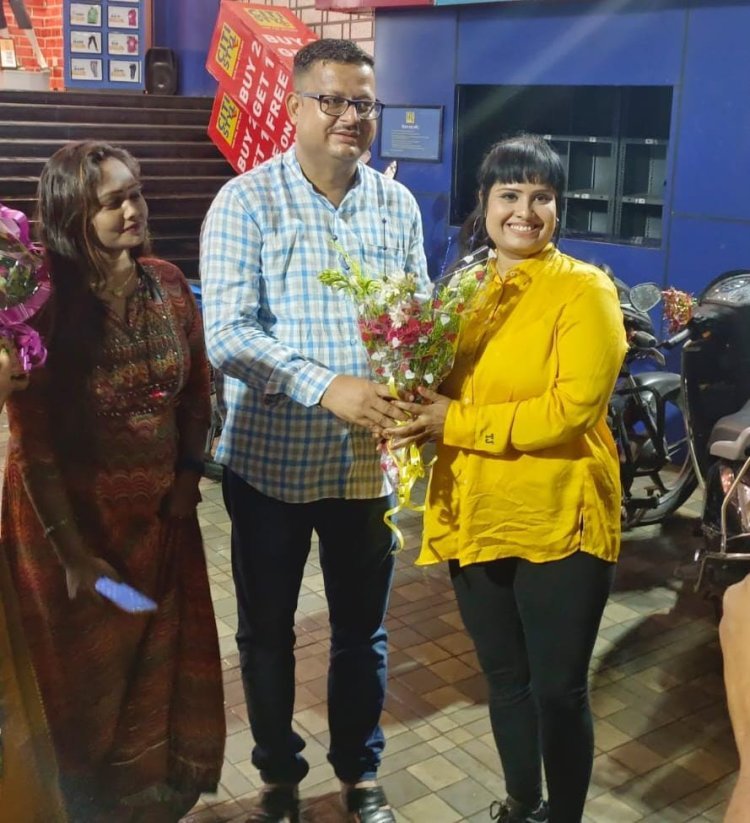 देवी पहुंची जमशेदपुर , विकास सिंह किए स्वागत।