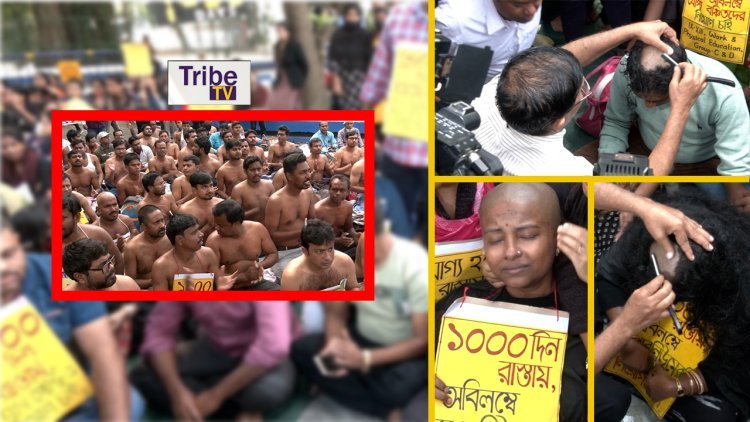 SLST Protest: হাজার দিনের বঞ্চনায় মাথা ন্যাড়া করে সুদিনের আশায় SLST চাকরিপ্রার্থীরা
